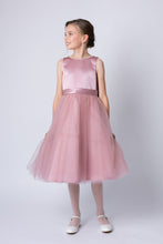 Load image into Gallery viewer, Ana Balahan Caroline Satin And Tulle Girl Dress Front View
