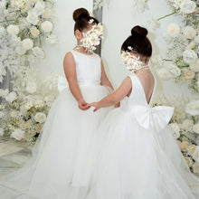 Load image into Gallery viewer, Ana Balahan Caroline dress Two little girls in Caroline open back dress decorated with pearls Australia
