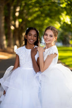 Load image into Gallery viewer, Ana Balahan Lourdes Two girls wear fashion full length dresses with multilayered skirt Sydney
