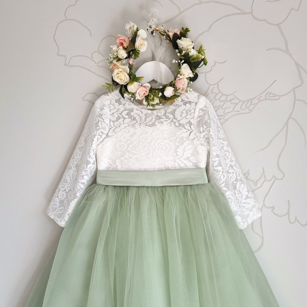 Eliza - Lace communion dress with sleeves