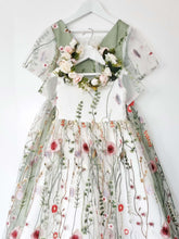 Load image into Gallery viewer, Flora flower girl dress with embroidered floral tulle
