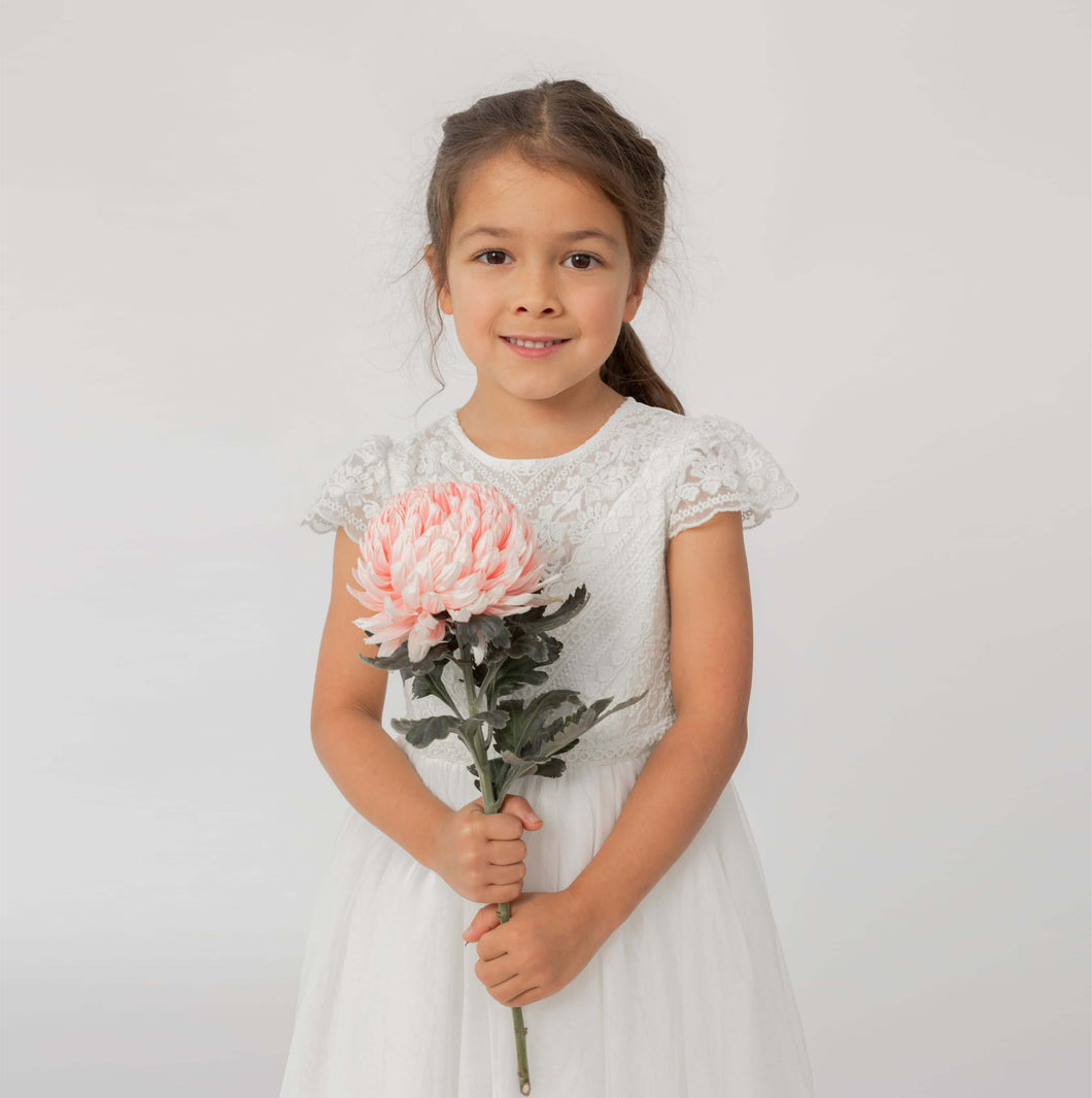 Little girl in church lace dress Melbourne