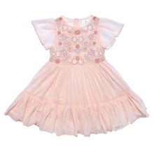Load image into Gallery viewer, Meadow - Embroidered blush tulle dress
