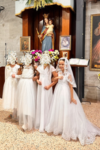 Load image into Gallery viewer, Patricia full length first communion dress with lace Ana Balahan Melbourne
