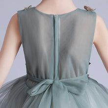 Load image into Gallery viewer, Sage dress with 3D flowers and embellishments
