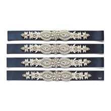 Load image into Gallery viewer, 073 Wedding sash with beads gems rhinestone applique Ana Balahan
