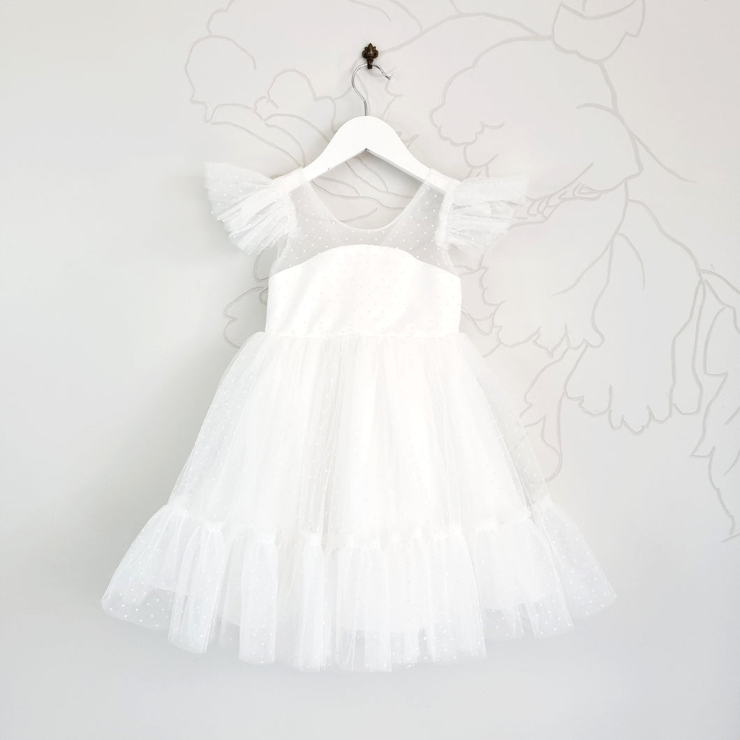 Light ivory polka-dots dress
