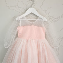 Load image into Gallery viewer, Last item - Pink polka-dots dress with cute bow
