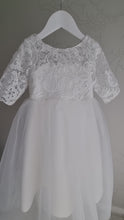 Load and play video in Gallery viewer, Eliza - Lace communion dress with sleeves
