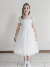 Load and play video in Gallery viewer, Libby soft white color dress with heart on the back Ana Balahan
