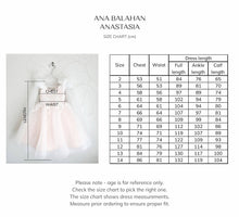 Load image into Gallery viewer, Ana Balahan Anastasia Flower Girl Dress Size Chart
