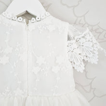 Load image into Gallery viewer, Ana Balahan Chloe Girl Lace Dress With Back View Short Sleeves Close Up
