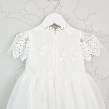 Load image into Gallery viewer, Ana Balahan Chloe Girl Lace Dress With Short Sleeves Back View
