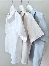 Load image into Gallery viewer, Ana Balahan Cotton Linen Boys formal shirts white neutral blue Melbourne
