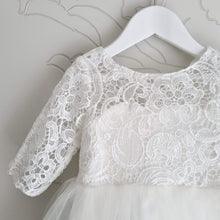 Load image into Gallery viewer, Ana Balahan Elizabeth infant girl lace dress with long sleeves for chrisnening details Perth
