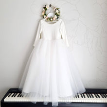 Load image into Gallery viewer, Ana Balahan Eva long flower girl dress for winter wedding Melbourne
