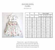 Load image into Gallery viewer, Ana Balahan Flora Embroidered Flower Girl Dress SIze Chart
