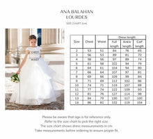 Load image into Gallery viewer, Ana Balahan Flora Embroidered Flower Girl Dress Size Chart
