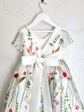 Load image into Gallery viewer, Ana Balahan Flora dress embroideried with red green flowers withbow on the back Adelaide
