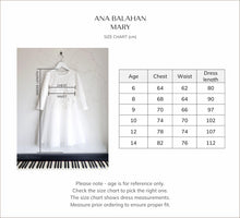 Load image into Gallery viewer, Ana Balahan Mary Holy Communion Girl Dress Size Chart
