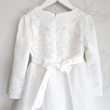 Load image into Gallery viewer, Ana Balahan Mary Long sleeves formal flower girl dress decorated with lace and beads Perth Australia
