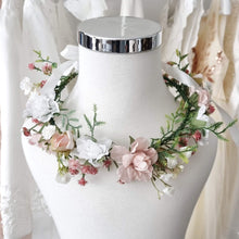 Load image into Gallery viewer, Ana Balahan Milky white and light blush flower wreath Canberra
