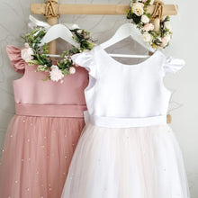 Load image into Gallery viewer, Ana Balahan Pearl glamour girl dress decoratedwithpearls for wedding Melbourne

