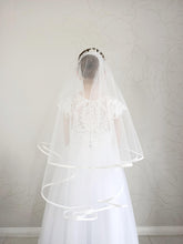 Load image into Gallery viewer, Ana Balahan White Wedding Veil with trim Sydney
