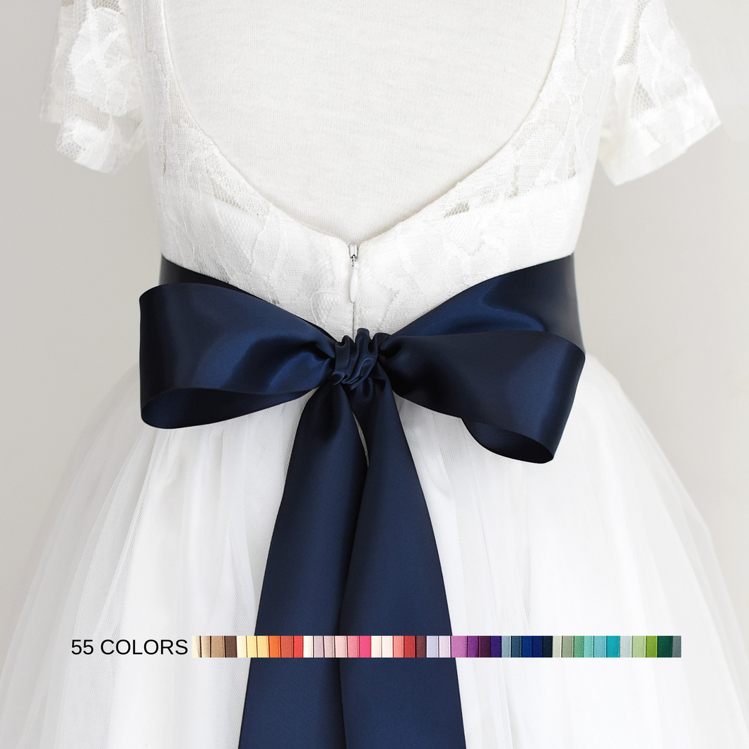 Bow Navy Blue Sash Belt Pcs Satin Sash Belt Wedding Party Bridal