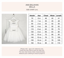 Load image into Gallery viewer, Ana Balahan Della Elegant Flower Girl Dress Size Chart
