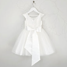 Load image into Gallery viewer, Ana Balahan Della Light Ivory Dress With Short Sleeves Back View
