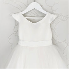 Load image into Gallery viewer, Ana Balahan Della Light Ivory Dress With Short Sleeves Front View Close Up
