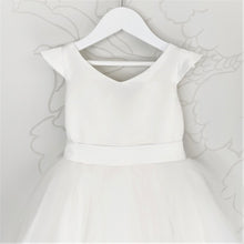 Load image into Gallery viewer, Ana Balahan Della Light Ivory Dress With Short Sleeves Front View Close Up
