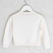Load image into Gallery viewer, Cotton jacket light ivory colour with long sleeves back view
