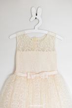 Load image into Gallery viewer, Cream beautiful lace girl dress Bella front view
