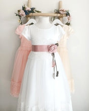Load image into Gallery viewer, Eleonor first communion dress decorated with lace Ana Balahan
