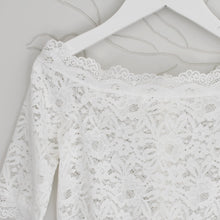 Load image into Gallery viewer, Lace top with sleeves front closer view Ana Balahan
