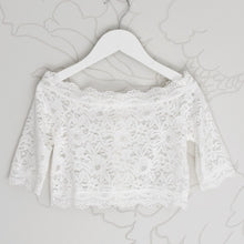 Load image into Gallery viewer, Lace top with sleeves front view Ana Balahan
