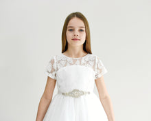 Load image into Gallery viewer, Libby offwhite medium length tween girl dress Ana Balahan
