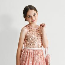 Load image into Gallery viewer, Ninel dusty pink cute sequined baby dress with crossbody bag Ana Balahan
