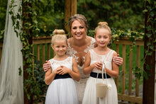 Load image into Gallery viewer, Roselle light ivory lace flower girl dress with chiffon skirt Ana Balahan
