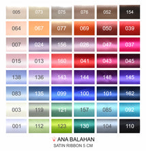Load image into Gallery viewer, Color chart satin sash ribbons 5 cm Ana Balahan
