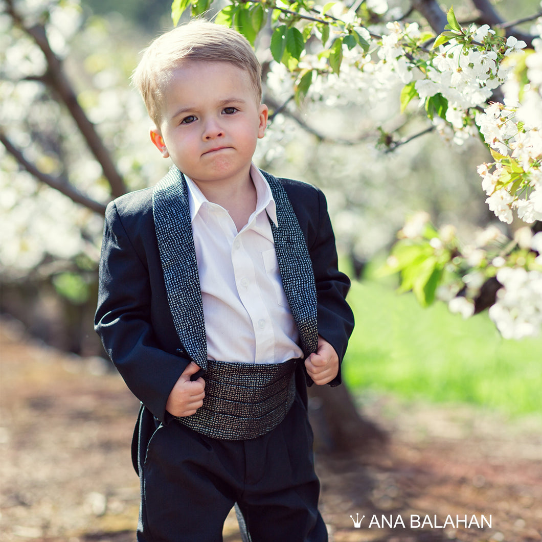 Stylish page boy suit front view