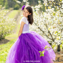Load image into Gallery viewer, A girl in purple fluffy dress in spring garden
